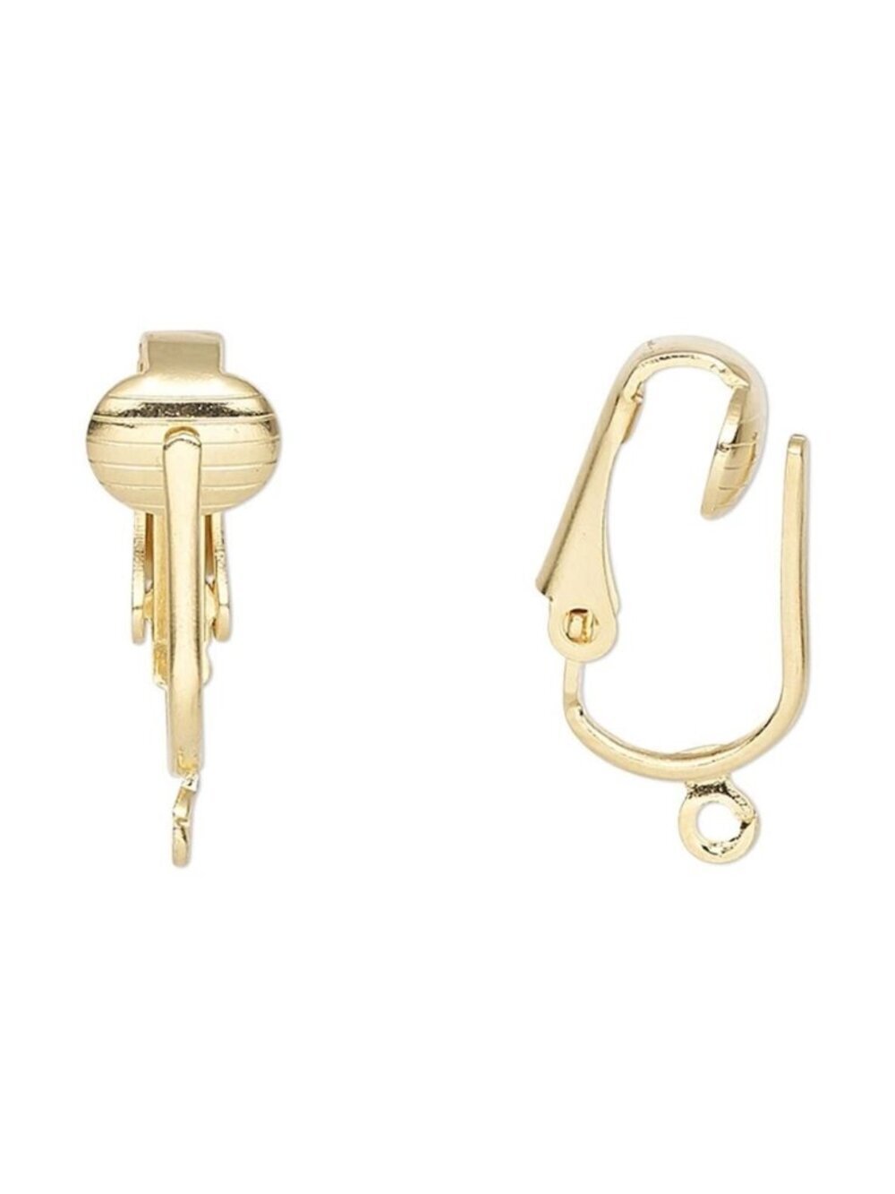 Gold 14K Plated Brass Pierced Look Clip On Earring Hooks Findings 10 pcs